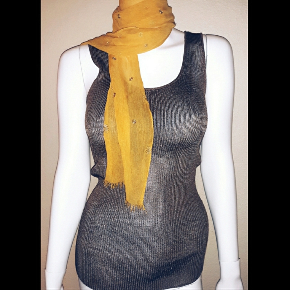 Ann Taylor Sleeveless Knit Top w/wo Silk Scarf